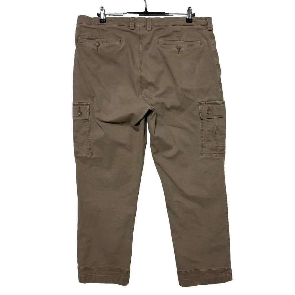 Duluth Pants Mens 38X30 Tan Cargo Canvas‎ Flex Ballroom Khakis Stretch Workwear